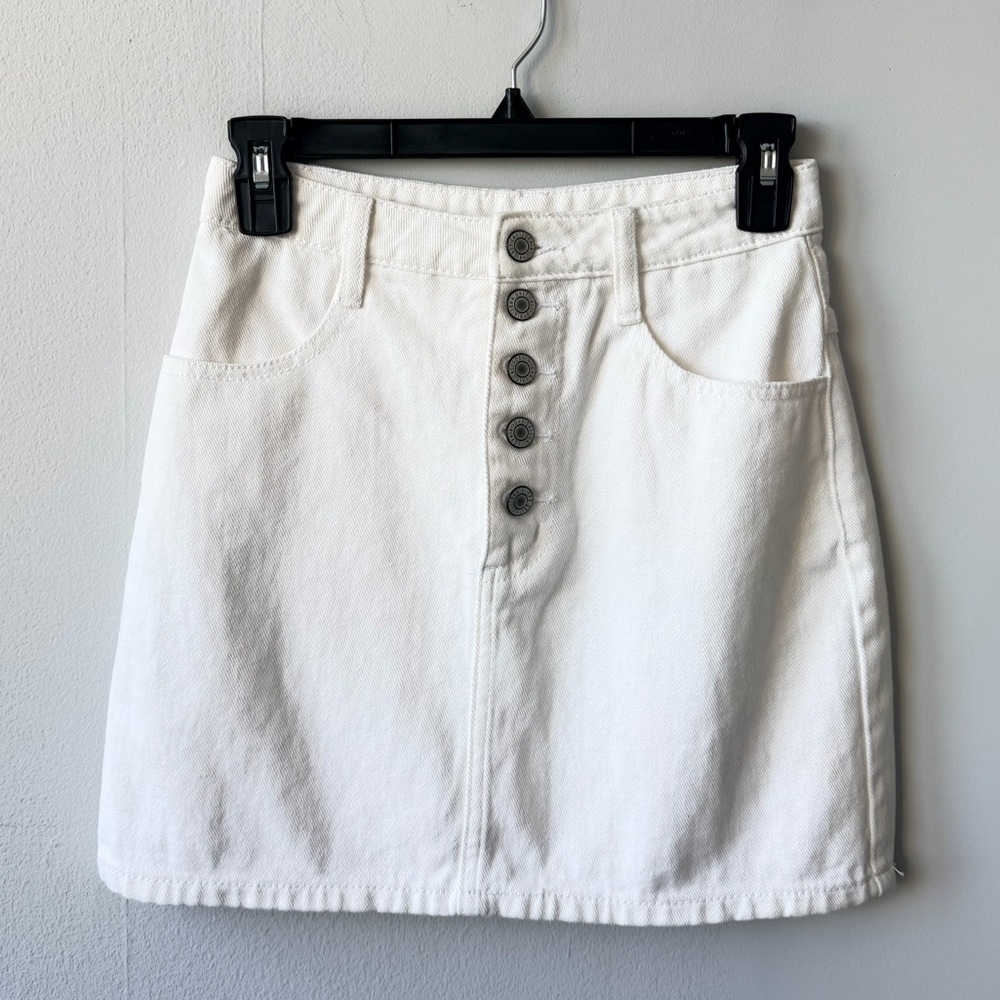 J Galt 100% Cotton White Denim Skirt